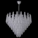 Люстра с подвесками из рифленного стекла в форме капель Textured Glass Chandelier варинант исполнения - 8 | Loft Concept в Москве