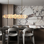 Подвесной светильник с фигурными элементами из белого алебастра Cryptocrystalline Stone варинант исполнения - 9 | Loft Concept в Москве