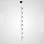 Подвесной светильник светодиодный в виде ряда белых металлических конусов  Herringbone варинант исполнения - 4 | Loft Concept в Москве