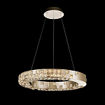 Люстра золотая в форме кольца с мозаичным хрустальным оформлением Sparks of Crystal варинант исполнения - 1 | Loft Concept в Москве