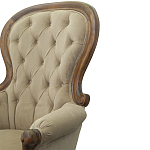 Кресло с мягкой обивкой из светло-коричневого велюра на 4-х деревянных ножках Evelyn Classical Armchair варинант исполнения - 5 | Loft Concept в Москве