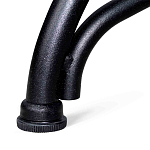 Обеденный стол с прямоугольной столешницей из стекла на черных металлических ножках White Marble варинант исполнения - 6 | Loft Concept в Москве