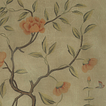 Обои ручная роспись Gustavian Tree of Life Special Colourway on brown Williamsburg варинант исполнения - 1 | Loft Concept в Москве