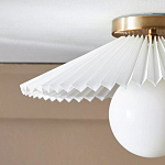 Потолочный светильник с белым плиссированным абажуром Headquarters варинант исполнения - 3 | Loft Concept в Москве