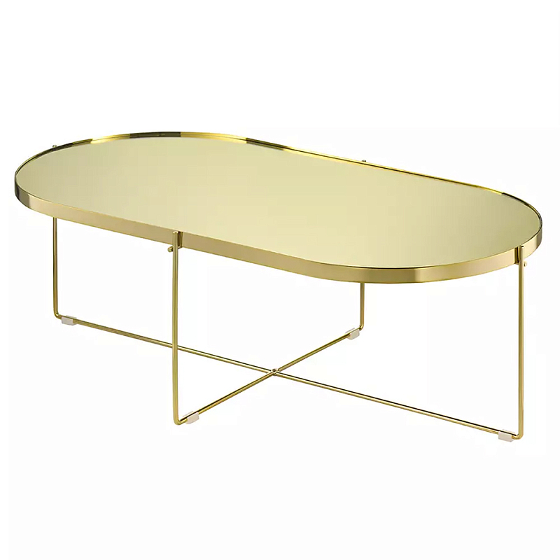 Кофейный столик овальный золотой Modern Mirror Gold Table Золотой в Москве | Loft Concept 