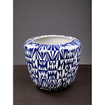 Кашпо с орнаментом в сочетании белого и синего цвета Artistic Flowerpot варинант исполнения - 3 | Loft Concept в Москве