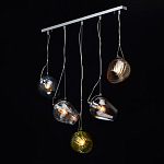 Люстра линейная с 5-ю разноцветными стеклянными плафонами Kaleido варинант исполнения - 3 | Loft Concept в Москве