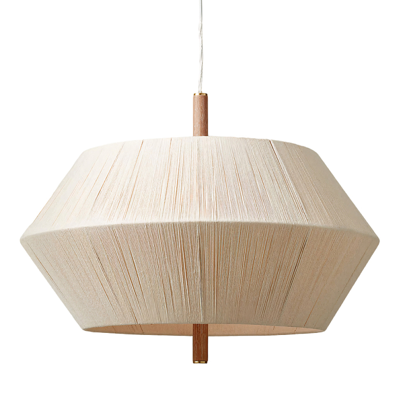 Люстра из дуба с веревчатым абажуром Rope Oak Chandelier Бежевый Люстра из дуба с веревчатым абажуром Rope Oak Chandelier Бежевый в Москве | Loft Concept