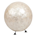 Настольная лампа из перламутра на металлическом каркасе Indonesian Egg варинант исполнения - 1 | Loft Concept в Москве