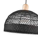 Подвесной светильник с округлым абажуром из черного ротанга Wicker Furniture варинант исполнения - 3 | Loft Concept в Москве