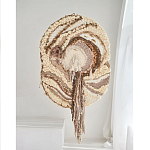 Овальный Современный Гобелен Абстракция в бежевых тонах Shallow варинант исполнения - 4 | Loft Concept в Москве