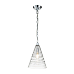 Подвесной светильник с прозрачным рельефным стеклянным плафоном в форме конуса Feiss варинант исполнения - 2 | Loft Concept в Москве