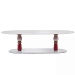 Дизайнерский журнальный стол на 2-х фигурных ножках с подстольем Lycad варинант исполнения - 1 | Loft Concept в Москве