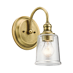 Бра с прозрачным стеклянным абажуром в форме цилиндра Kichler варинант исполнения - 7 | Loft Concept в Москве