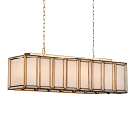 Люстра прямоугольная с каркасом золотого цвета Soft Glow Lamps варинант исполнения - 2 | Loft Concept в Москве