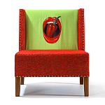 FUN Armchair "Chili Pepper" Red Дизайнерское кресло с цветным принтом варинант исполнения - 1 | Loft Concept в Москве