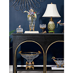 Ваза из прозрачного стекла с бронзовыми ножками и фигурками попугаев Eden Garden porcelain and bronze варинант исполнения - 5 | Loft Concept в Москве