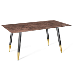 Стол обеденный с коричневой прямоугольной столешницей из керамики на четырех металлических ножках Brown Ceramics варинант исполнения - 1 | Loft Concept в Москве