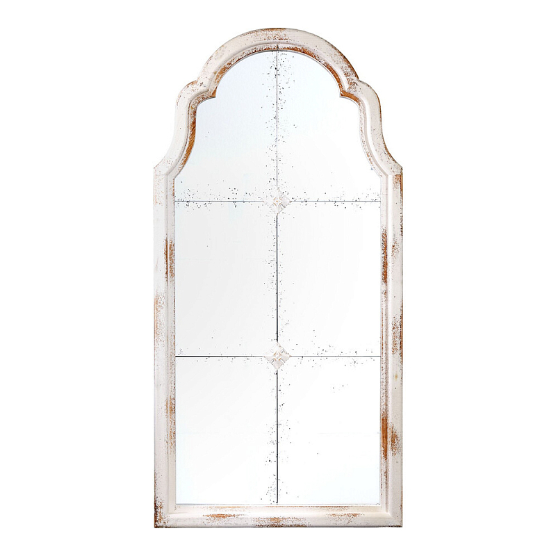 Зеркало-окно настенное в винтажном стиле Venetian Smooth Белый в Москве | Loft Concept 