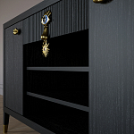 Комод-буфет Elsa Dreams Black с открытыми полками   варинант исполнения - 7 | Loft Concept в Москве
