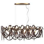 Люстра подвесная линейная с переплетенными металлическими лентами и цепочками Atlantis Chain варинант исполнения - 4 | Loft Concept в Москве