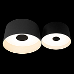 Потолочный светильник с 2-мя цилиндрическими абажурами серого и черного цвета Urban Dome варинант исполнения - 2 | Loft Concept в Москве