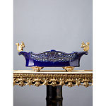 Чаша темно-синего цвета из фарфора с бронзовыми фигурками белок Eden Garden porcelain and bronze варинант исполнения - 1 | Loft Concept в Москве