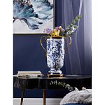 Ваза с бронзовыми ручками и синим цветочным узором Blue & White Ornament варинант исполнения - 8 | Loft Concept в Москве