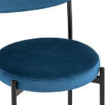 Стул с круглым сиденьем на металлическом основании ALFIE CHAIR Blue варинант исполнения - 6 | Loft Concept в Москве