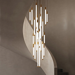 Люстра в современном стиле с 30-ю каскадными светодиодными лампами Golden LED Rain варинант исполнения - 1 | Loft Concept в Москве