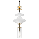 Подвесной светильник со стеклянными элементами и бронзовыми вставками Высота 62 см Gabriel Scott Luna варинант исполнения - 7 | Loft Concept в Москве