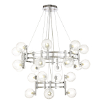 Люстра подвесная с двумя ярусами и 24-ю рельефными прозрачными плафонами из стекла Perforated Glass Bubbles варинант исполнения - 1 | Loft Concept в Москве