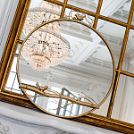 Зеркало настенное в раме золотого цвета с декором птица на ветке Mirror Portal варинант исполнения - 2 | Loft Concept в Москве