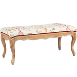 Банкетка из массива бука бежевая с растительным орнаментом Raffael Beige Floral Banquette варинант исполнения - 1 | Loft Concept в Москве