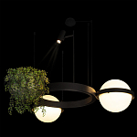 Подвесной светильник с 2-мя шарообразными плафонами и цилиндрическим спотом Light of Еyes варинант исполнения - 7 | Loft Concept в Москве