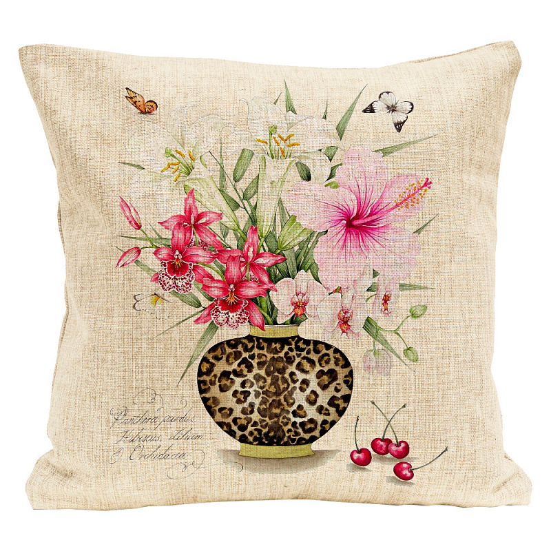   Hibiscus and Orchids Pillow     | Loft Concept 