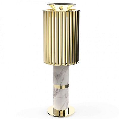   Donna Table Light in Brass with White Marble Base