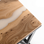 Кофейный столик со столешницей карагач и эпоксидной смолы Trina Coffee Table варинант исполнения - 2 | Loft Concept в Москве