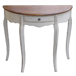 Деревянная консоль полукруглая с ящиком в стиле прованс Interiors Romance варинант исполнения - 1 | Loft Concept в Москве