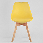 Стул с основой из пластика и мягким сиденьем Arvika Yellow варинант исполнения - 2 | Loft Concept в Москве