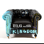 Кресло "Баския и Уорхол" Basquiat Warhol graffiti chair натуральная кожа варинант исполнения - 2 | Loft Concept в Москве