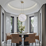 Светодиодный подвесной светильник круглой формы с металлической рамой золотого цвета Marble Glow 47 варинант исполнения - 6 | Loft Concept в Москве