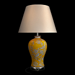 Настольная лампа желтая с изображением белых птиц Flight Among Acacia варинант исполнения - 2 | Loft Concept в Москве