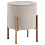 Бежевый пуф на золотистых ножках SANJAY варинант исполнения - 1 | Loft Concept в Москве