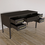 Большой Рабочий стол Primo с 5 выдвижными ящиками Темный орех варинант исполнения - 6 | Loft Concept в Москве