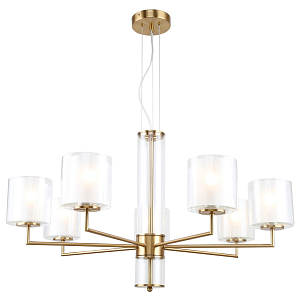 Люстра с плафонами из двойного стекла LAURENT Латунь