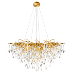 Люстра подвесная с прозрачными стеклянными подвесками в форме капель Диаметр 100 см Droplet Chandelier варинант исполнения - 2 | Loft Concept в Москве