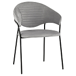 Серый стул с обивкой из искусственной замши Alexis варинант исполнения - 1 | Loft Concept в Москве