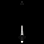 Подвесной светильник с узким цилиндрическим плафоном и черным металлическим декором Concrete Pipe варинант исполнения - 11 | Loft Concept в Москве