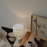 Настольная лампа с принтом на белом тканевом абажуре Roof Garden Lamp варинант исполнения - 7 | Loft Concept в Москве